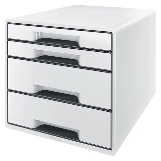 Ladenblok Leitz WOW CUBE A4 maxi 4 laden wit/zwart