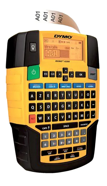 Labelprinter Dymo Rhino 4200 azerty 19mm geel