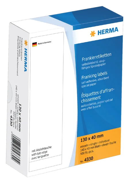 Frankeeretiket HERMA 4330 130x40mm 500st