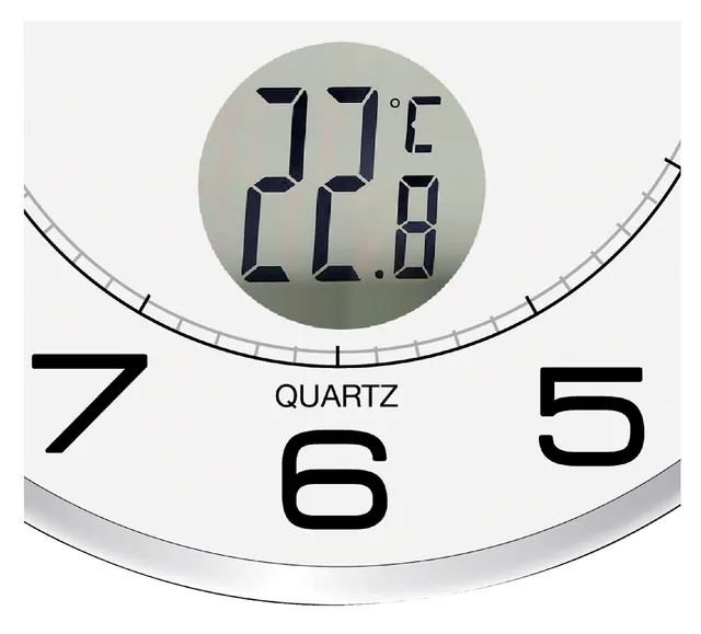Wandklok Unilux Tempus dia 30.5cm lichtgrijs/wit