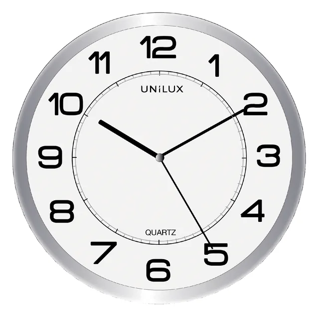 Wandklok Unilux Magnet dia 30.5cm lichtgrijs/wit