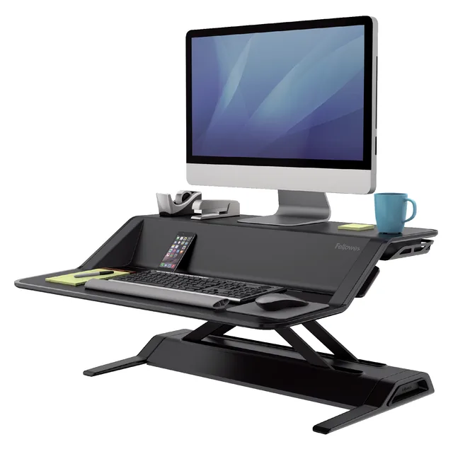 Zit Sta werkplek Fellowes Lotus zwart
