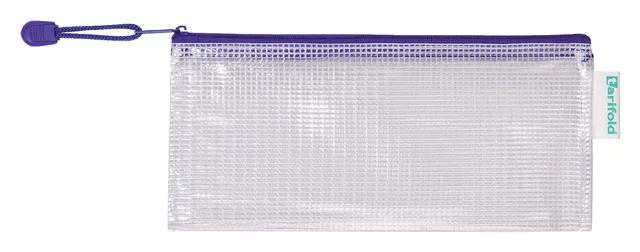 Opbergtas Tarifold met rits 250x115mm PVC bl