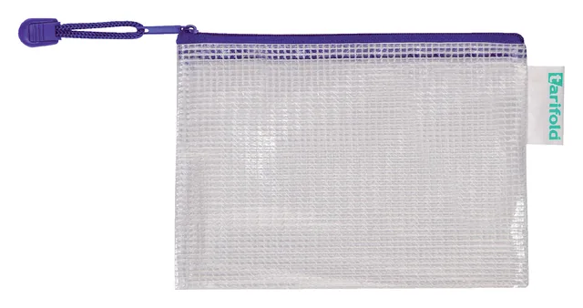 OpbergtasTarifold met rits 175x125mm PVC bl