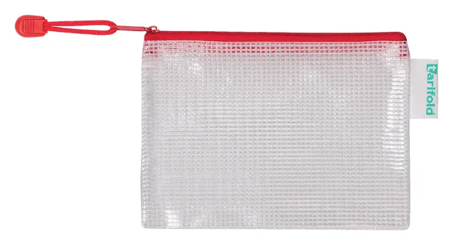 Opbergtas Tarifold met rits 160x110mm PVC rd