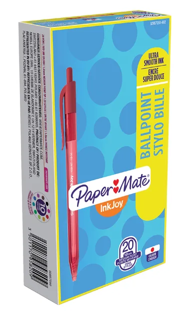 Balpen Papermate Inkjoy 100 RT M rood