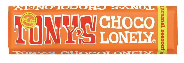 Chocolade Tony Chocolonely karamel zeezt reep 47gr