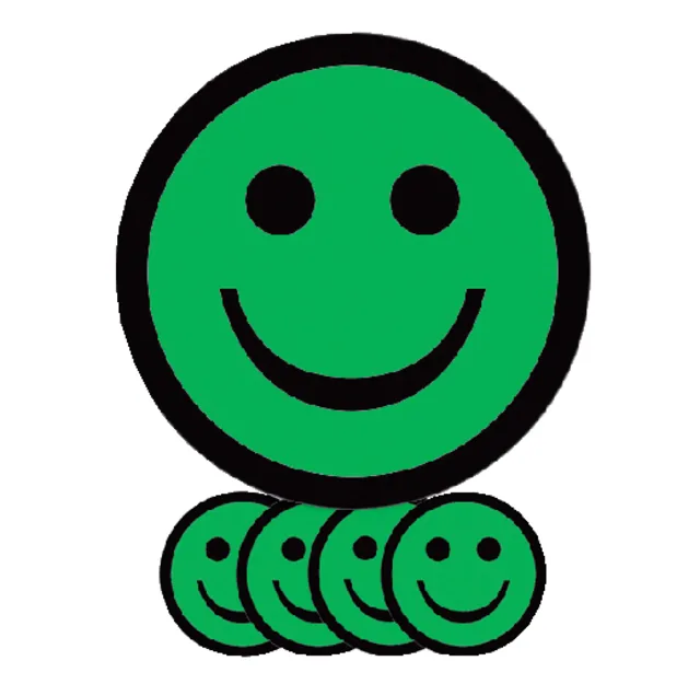 Magneet smiley 25mm emotie blij groen 5 stuks