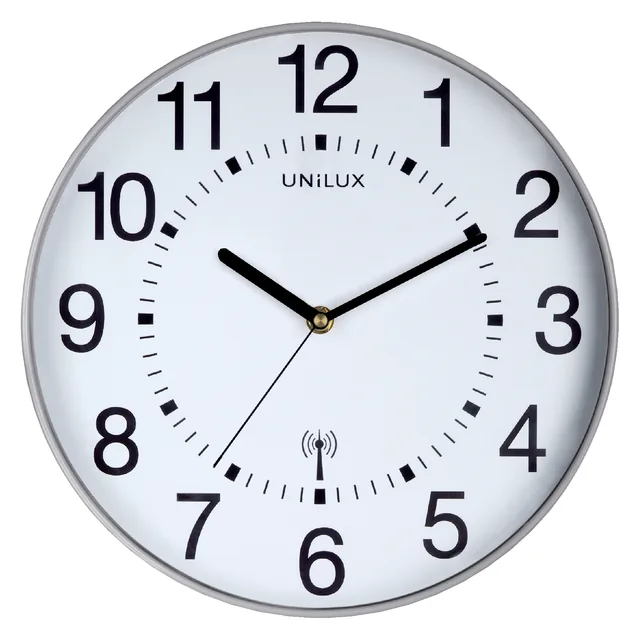 Wandklok Unilux Maxi radio dia 37.5cm lgrijs/wit
