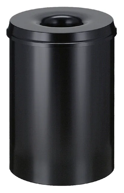 Papierbak+vlamdover Vepabins 30liter 33.5cm zwart