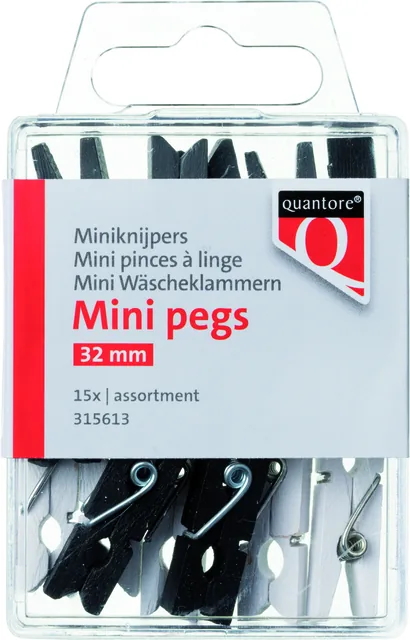 Miniknijper hout Quantore 34mm assorti