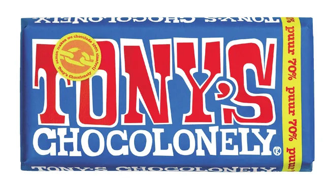 Chocolade Tony Chocolonely puur reep 180gr