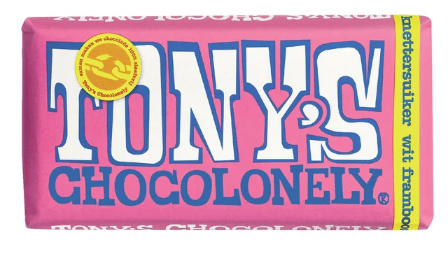 Chocolade Tony Chocolonely wt frambs knettersuiker