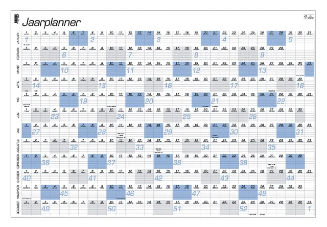 Jaarplankalender 2027 Quantore A1 84x57cm