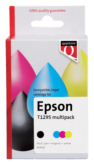Inktcartridge Quantore Epson T129540 zw+3 kleuren
