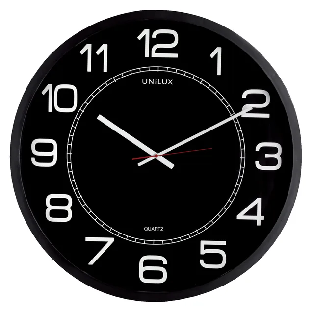 Wandklok Unilux Mega dia 57.5cm zwart
