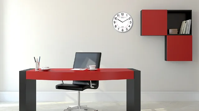 Wandklok Unilux Aria dia 28.5cm zilvergrijs/wit