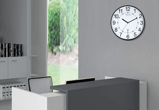Wandklok Unilux Maxi radio dia 37.5cm zwart/wit