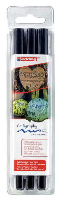 Kalligrafiepen edding 1255 2.0-3.5-5.0mm zwart