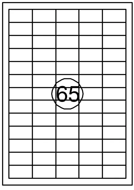 Etiket Quantore 38.1x21.2mm 6500st