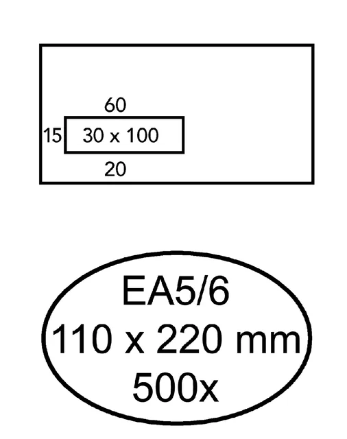 Envelop Quantore venster EA5/6 vl30 zk 80gr wt