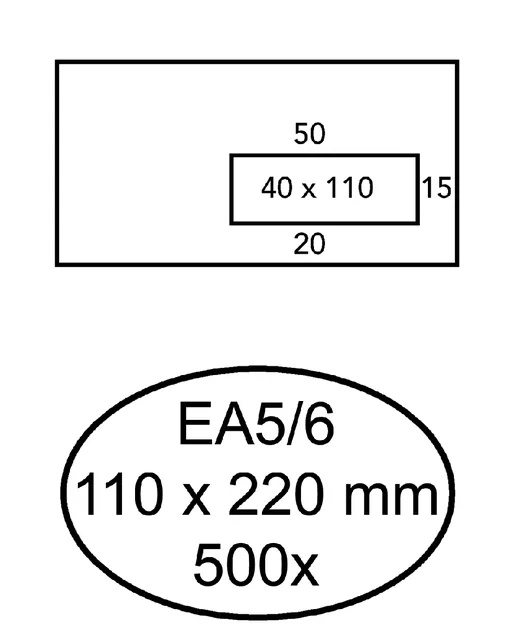Envelop Hermes EA5/6 vr v10 4x11 80gr zk wit
