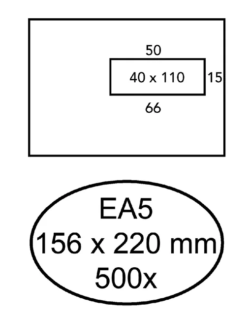 Envelop Hermes venster EA5 vr 4x11 zk 80gr 500st
