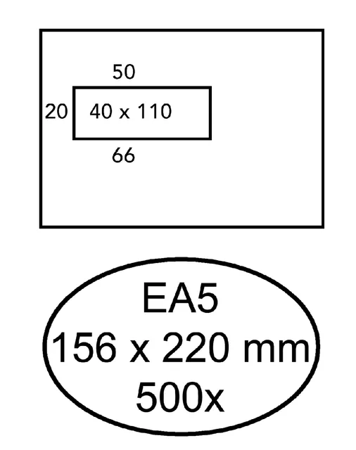 Envelop Hermes venster EA5 vl 4x11 zk 80gr 500st