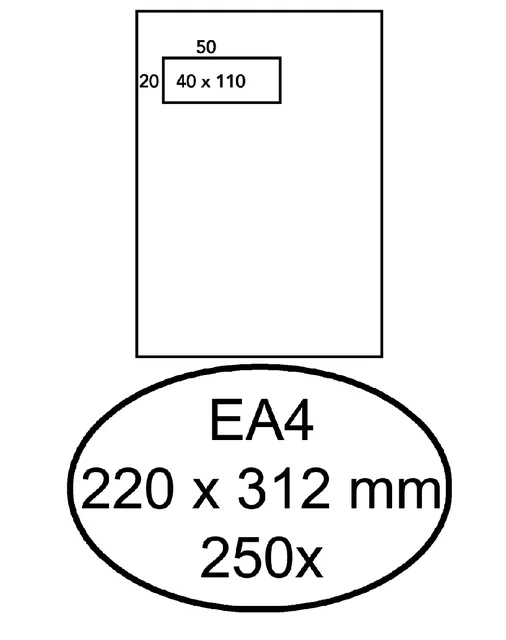 Envelop Hermes akte EA4 220x312 vl zk 250st wt