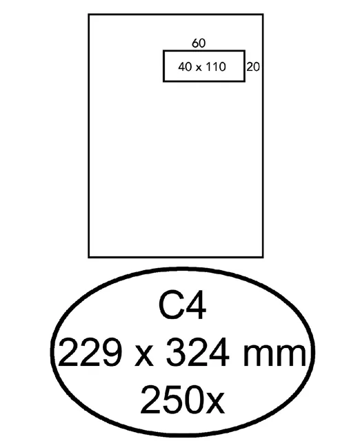 Envelop Hermes akte C4 229x324 vr zk 250st wit