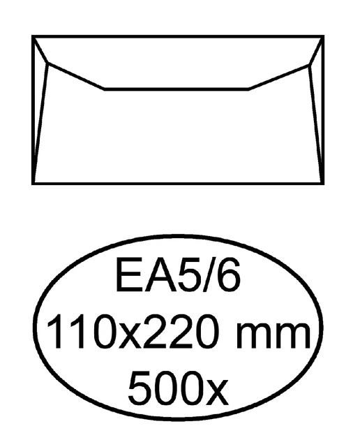 Envelop Hermes bank EA5/6 110x220 500st wit