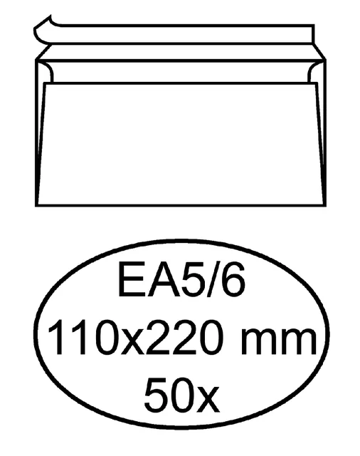 Envelop Hermes bank EA5/6 110x220 zk 50st wit