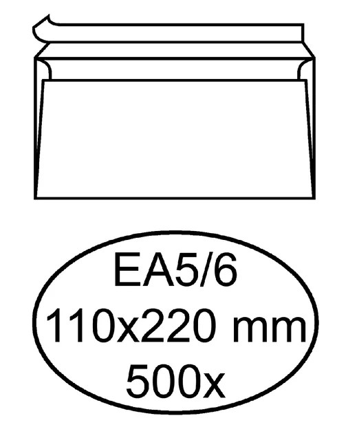Envelop Hermes bank EA5/6 110x220 zk 500st wit