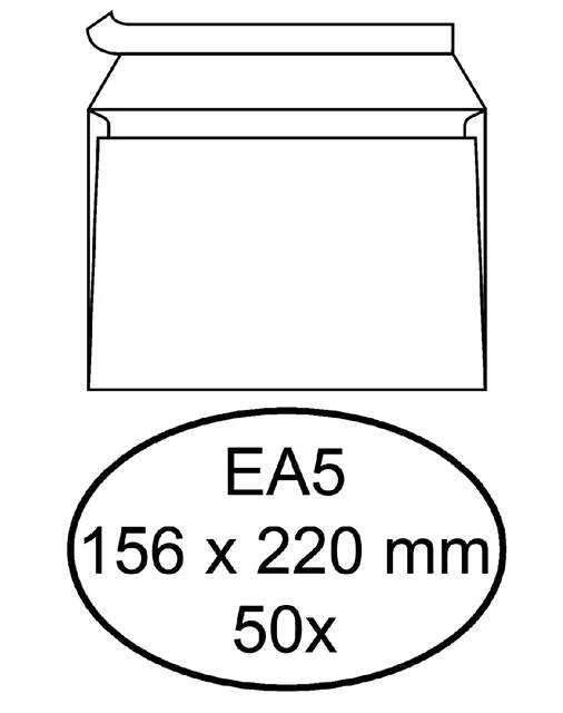 Envelop Hermes bank EA5 156x220 zk 50st wit