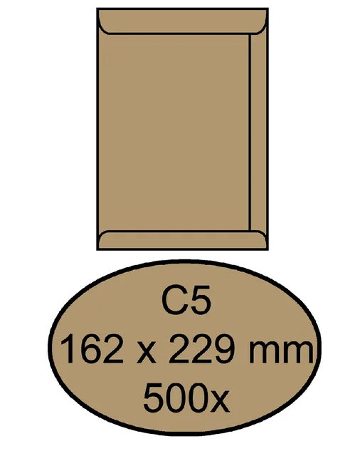 Envelop Quantore akte C5 162x229mm bruinkraft 90g