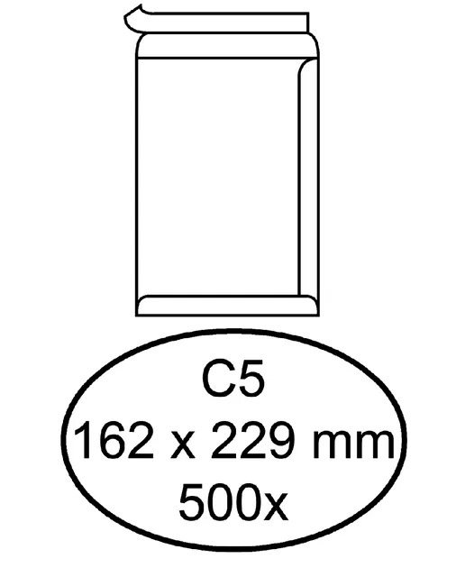 Envelop Hermes akte C5 162x229 zk 500st wit