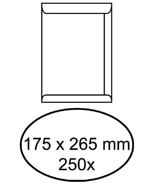 Envelop akte IEZZY 175x265mm zelfklevend 100gr wit