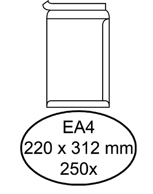 Envelop Hermes akte EA4 220x312 zk 250st wit