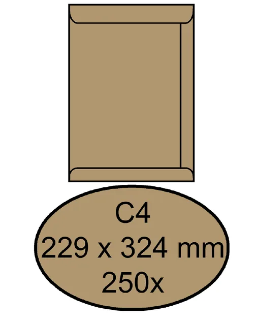Envelop Quantore akte C4 229x324 90gr bruinkraft