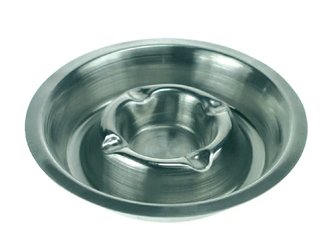 Asbak metaal verchroomd 170mm rvs stapelbaar