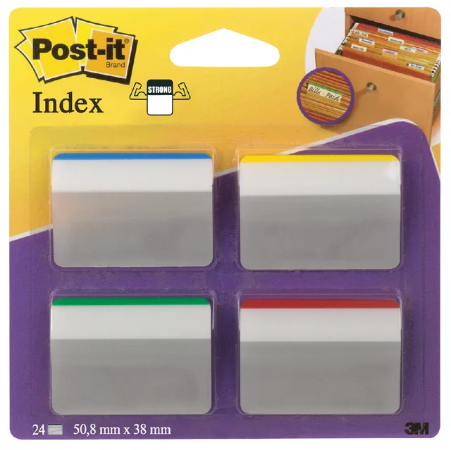 Indextabs Post-it 686A1 38x50.8mm strong geb ass