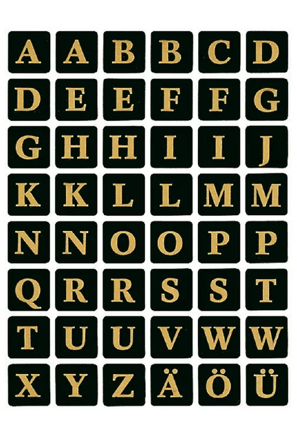 Etiket HERMA 4130 13x13mm letters A-Z zw op gd