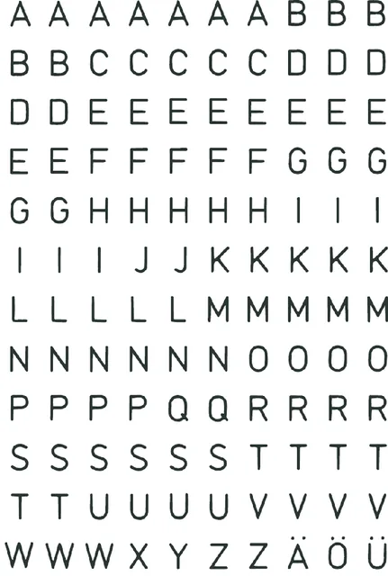 Etiket HERMA 4154 5mm letter A-Z zwart op transp