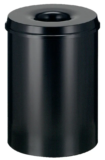 Papierbak+vlamdover Vepabins 30liter 33.5cm zwart
