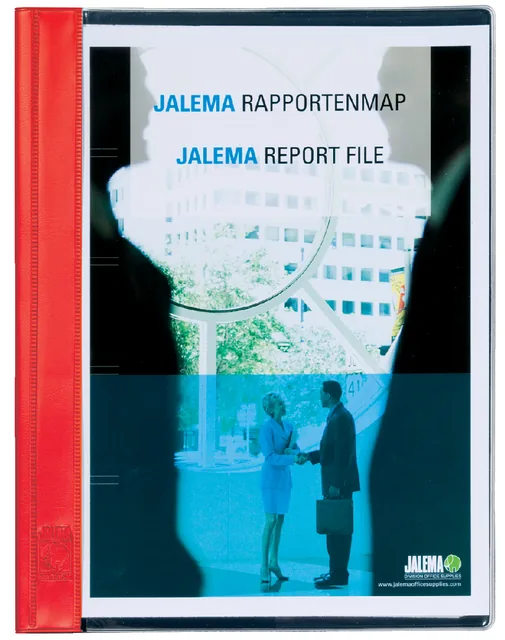 RAPPORTENMAP JALEMASTRIP EN DEKPLAATJE ROOD