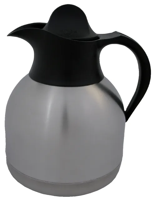 Koffiekan 1liter roestvrijstaal zwarte dop