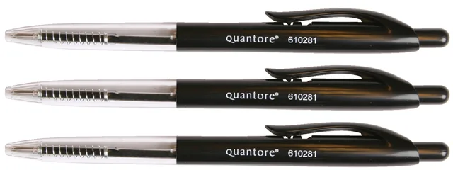 Balpen Quantore drukknop zwart