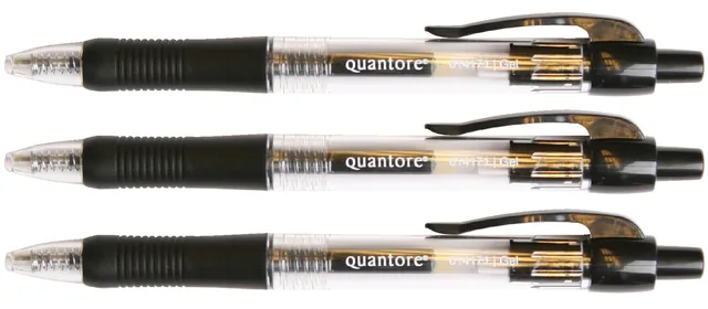 Gelschrijver Quantore grip drukknop 0.7mm zwart
