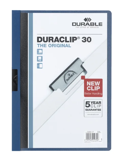 Klemmap Durable Duraclip A4 3mm 30v bl