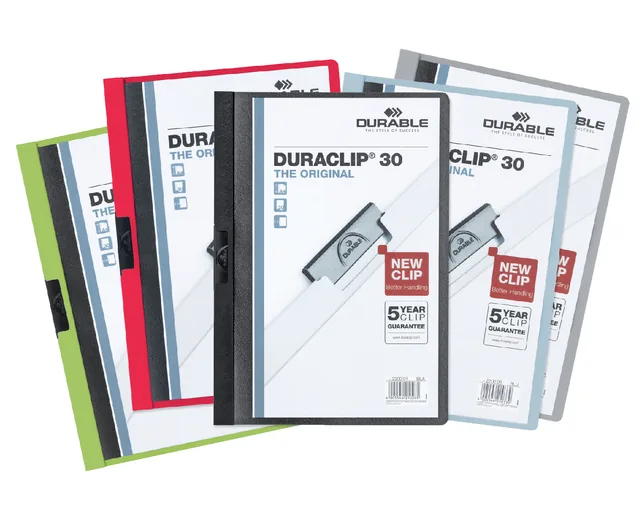 Klemmap Durable Duraclip A4 3mm 30v ass